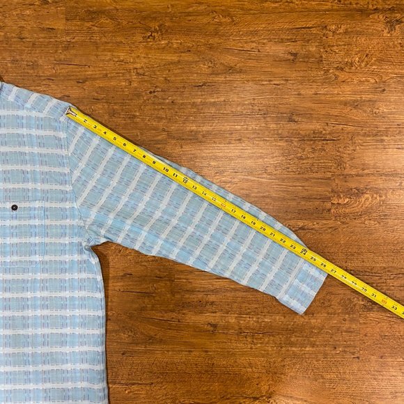 Carbon 2 Cobalt Sea Change Chambray Textured Patchwork Button Up Shirt Men's 2XL - Picture 11 of 11